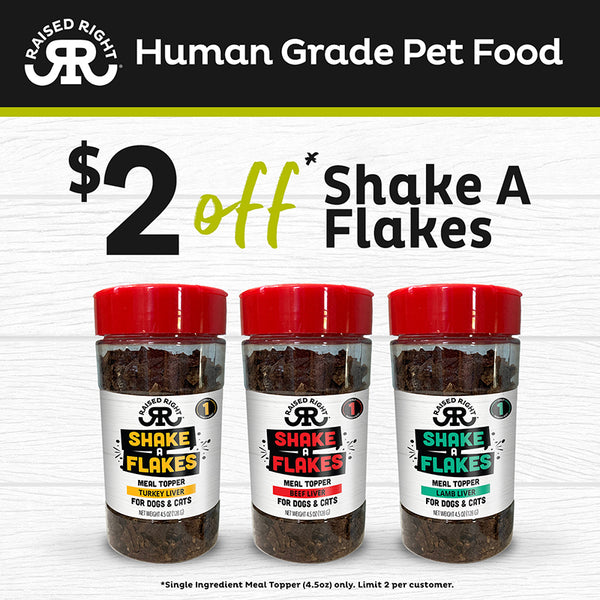 Raised Right - Shake a Flake Meal Topper - Beef Liver