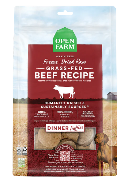 Open Farm - Freeze Dried Raw - Grass Fed Beef Patties